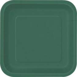 Green 7" Square Cake Plates (18 Pack)