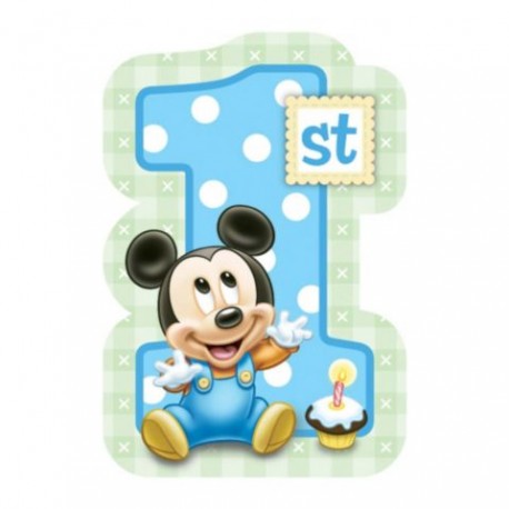 Mickey Mouse 1st Birthday Postcard Invitations (8 Pack)