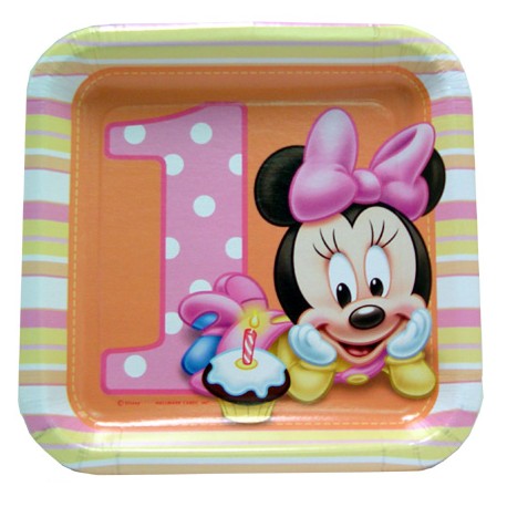 Minnie Mouse 1st birthday dessert plates