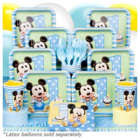 Mickey Mouse 1st Birthday Deluxe kit Serves 8 Guests
