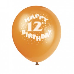 Happy 12th Birthday Printed Balloons