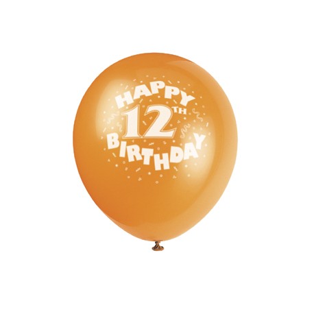 Happy 12th Birthday Printed Balloons