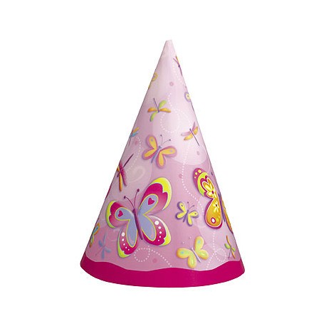 Pink Butterfly Party Hats