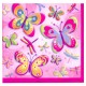 Pink Butterfly Beverage Napkins