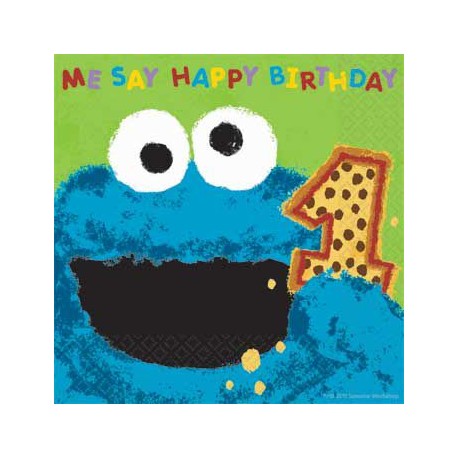 Sesame Street 1st Birthday Green Napkins (36-pack)